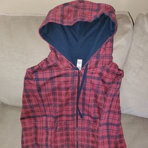 Lightweight zip front hooded jacket